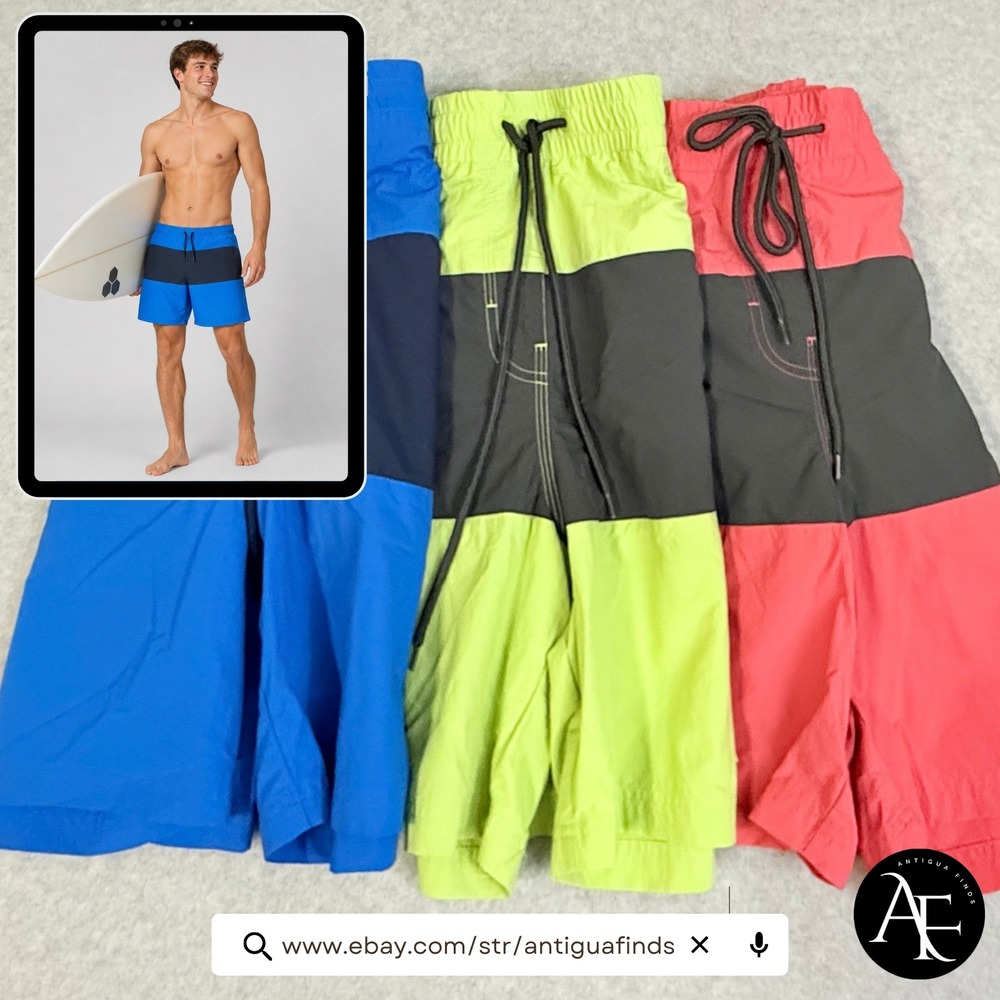 3 SHORTS LOT - Columbia Omni-Shield Mens XL Colorblock Board Shorts Swim Trunks